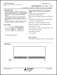 MH32DS64PFJ-6 datasheet: 2147483648-bit synchronous DRAM module MH32DS64PFJ-6