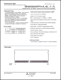 MH32DS64APFH-7L datasheet: 4294967296-bit synchronous DRAM module MH32DS64APFH-7L