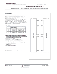 MH28S72PJG-6 datasheet: 9663676416-bit synchronous DRAM module MH28S72PJG-6