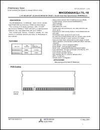 MH32D64AKQJ-10 datasheet: 2147483684-bit synchronous DRAM module MH32D64AKQJ-10