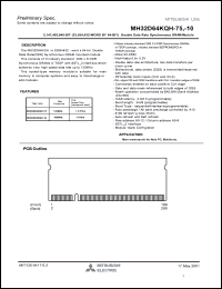 MH32D64KQH-75 datasheet: 2147483684-bit synchronous DRAM module MH32D64KQH-75