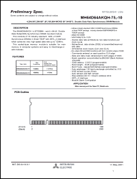 MH64D64AKQH-75 datasheet: 4294967296-bit synchronous DRAM module MH64D64AKQH-75