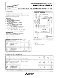 MGFC40V3742A datasheet: 3.7-4.2 GHz band 10W internally matched GaAs FET MGFC40V3742A