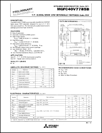 MGFC40V7785B datasheet: 7.7-8.5 GHz band 10W internally matched GaAs FET MGFC40V7785B