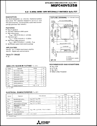 MGFC40V5258 datasheet: 5.2-5.8 GHz band 10W internally matched GaAs FET MGFC40V5258