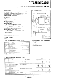 MGFC42V4450 datasheet: 4.4-5.0 GHz band 16W internally matched GaAs FET MGFC42V4450