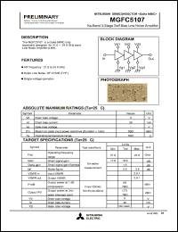 MGFC5107 datasheet: Ka-band 3-stage self bias noise amplifier MGFC5107