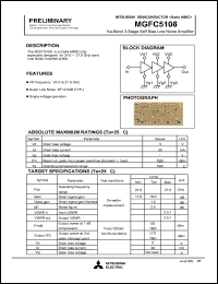 MGFC5108 datasheet: Ka-band 3-stage self bias noise amplifier MGFC5108