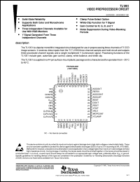 TL1051FR datasheet:  VIDEO PREPROCESSOR CIRCUIT TL1051FR