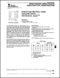 CD54AC374F3A datasheet:  OCTAL D-TYPE FLIP-FLOPS WITH 3-STATE OUTPUTS CD54AC374F3A