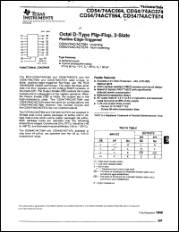 CD54AC574F3A datasheet:  NON-INVERTING OCTAL D-TYPE FLIP-FLOPS WITH 3-STATE OUTPUTS CD54AC574F3A