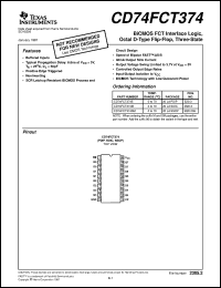 CD74FCT374E datasheet:  BICMOS FCT INTERFACE LOGIC OCTAL D-TYPE FLIP-FLOPS WITH 3-STATE OUTPUTS CD74FCT374E