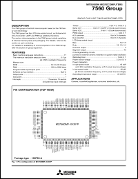 M37560M1-XXXGP datasheet: Single-chip 8-bit CMOS microcomputer M37560M1-XXXGP