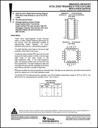 SN54HC574J datasheet:  OCTAL D-TYPE EDGE-TRIGGERED FLIP-FLOPS WITH 3-STATE OUTPUTS SN54HC574J