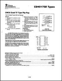 CD40175BNSR datasheet:  CMOS QUAD D-TYPE FLIP-FLOP CD40175BNSR