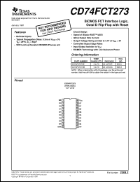 CD74FCT273M datasheet:  BICMOS FCT INTERFACE LOGIC OCTAL D-TYPE FLIP-FLOPS WITH RESET CD74FCT273M