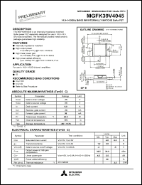 MGFK39V4045 datasheet: 14.0 - 14.5 GHz 8W internally matched GaAs fet MGFK39V4045