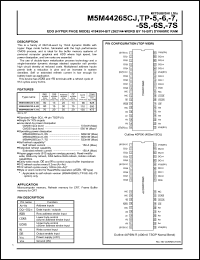 M5M44265CTP-6 datasheet: EDO (hyper page mode) 4194304-bit (262144-word by 16-bit) dynamic RAM M5M44265CTP-6