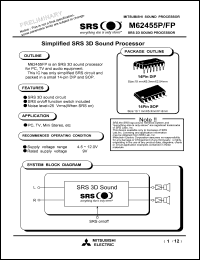 M62455P datasheet: SRS 3D sound processor M62455P