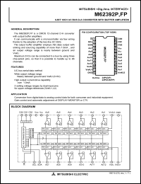 M62392FP datasheet: 8-bit 12ch I2C bus D-A converter with buffer amplifiers M62392FP