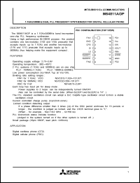 M64811AGP datasheet: 1.1GHz/500MHz dual PLL frequency  synthesizer for digital cellular phone M64811AGP