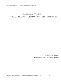 M65727FP datasheet: MPEG2 motion estimation LSI M65727FP