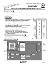 M65854FP datasheet: Digital echo with microphone mixing circuit M65854FP