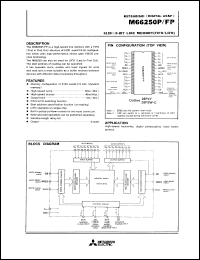 M66250P datasheet: 5120 x 8-bit line memory (Fifo/lifo) M66250P