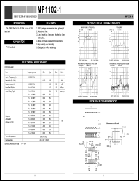 MF1102-1 datasheet: SAW filter for IF filter of PHS hand held MF1102-1