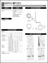 MF1121-1 datasheet: SAW filter for IF filter of PHS hand held MF1121-1