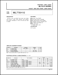 ML776H10 datasheet: InGaAsP- MQW high power laser diode ML776H10