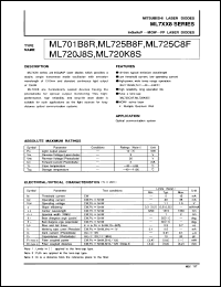 ML701B8R datasheet: InGaAsP- MQW FP laser diode ML701B8R
