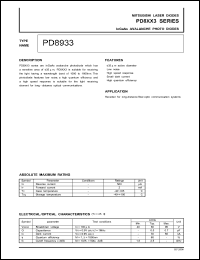 PD8933 datasheet: InGaAsP- avalanche photo diode PD8933