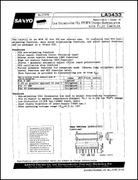 LA3433 datasheet: Car stereo-use PLL FM/MPX stereo demodulator with pilor canceler LA3433