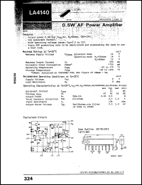 LA4140 datasheet: 0.5W AF power amplifier LA4140