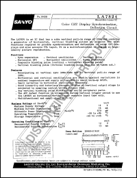 LA7824 datasheet: Synchronization and deflection circuit for CRT displays LA7824