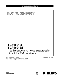 TDA1001B datasheet: Interface and noise suppression circuit for FM receivers TDA1001B