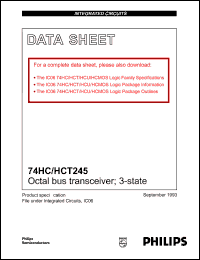 74HCT245N datasheet: Octal bus transceiver; 3-state 74HCT245N