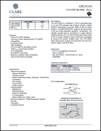 CPC1035N datasheet: 4 pin SOP optoMOS relay, 350V CPC1035N