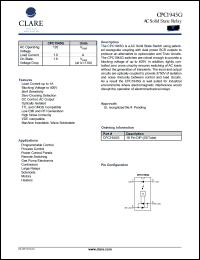 CPC1945G datasheet: AC solid state relay CPC1945G
