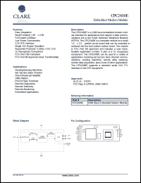 CPC2400E datasheet: Embedded modem module CPC2400E