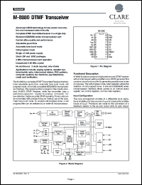 M-8880 datasheet: DTMF transceiver M-8880