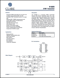 M-8888-01SM datasheet: DTMF receiver M-8888-01SM