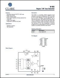 M-993 datasheet: Region 1 MF tone detector M-993