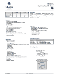 LCA100LSTR datasheet:  Single pole optoMOS relay LCA100LSTR