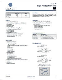 LCA120 datasheet:  Single pole optoMOS relay LCA120