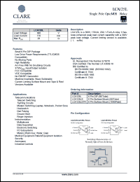 LCA125LSTR datasheet:  Single pole optoMOS relay LCA125LSTR