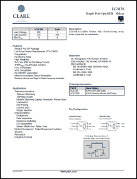 LCA126 datasheet:  Single pole optoMOS relay, 250V LCA126