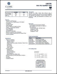 LAA120LSTR datasheet: Dual pole optoMOS relay, 250V LAA120LSTR