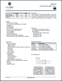 LBA110STR datasheet: Dual pole optoMOS relay LBA110STR